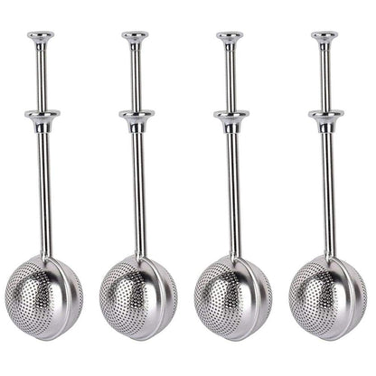 MIAO JIN 4Pcs Stainless Steel Tea Infuser Tea Strainer Sugar Flour Sifters Powdered Sugar Shaker Duster Filters Tea Interval Diffuser for Loose Leaf, Spices, Seasonings(Spherical)