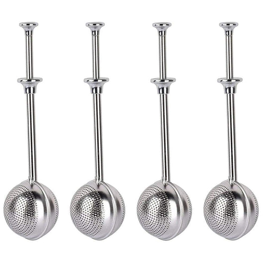 MIAO JIN 4Pcs Stainless Steel Tea Infuser Tea Strainer Sugar Flour Sifters Powdered Sugar Shaker Duster Filters Tea Interval Diffuser for Loose Leaf, Spices, Seasonings(Spherical)