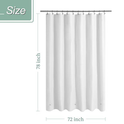 Mrs Awesome Long Shower Curtain Liner with 3 Magnets, 72x78 White PEVA Shower Liner, 78 Length Plastic Shower Curtain for Bathroom, Waterproof, 72 x 78, White