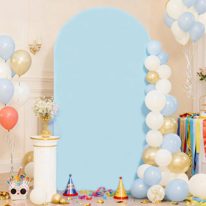 Skiennix 7.2 FT Light Blue Arch Backdrop Cover - Fitted Spandex for Weddings & Events