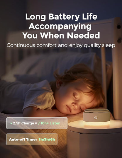 Momcozy Sound Machine - 20 Soothing Sounds with Touch Warm Light | Portable White Noise for Kids & Adults