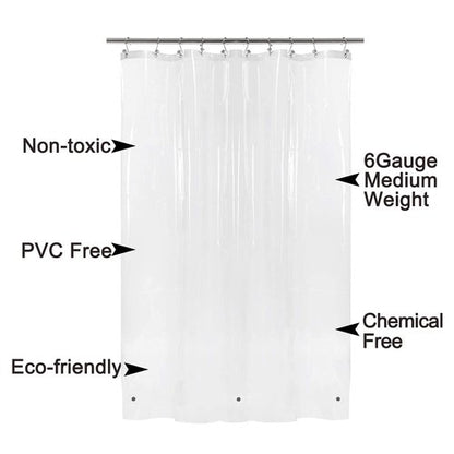 Barossa Design Narrow Shower Curtain Liner with 3 Magnets - Waterproof PEVA Shower Liner for Small Bathroom Stall, PVC Free, Metal Grommets - Clear, 32X72