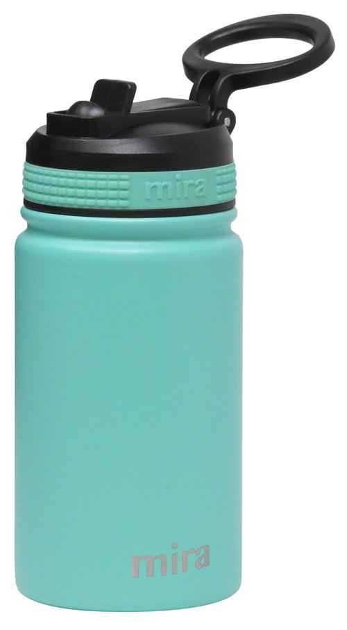 MIRA 12 oz Small Insulated Water Bottle for Cold Drinks | Leak-Proof Stainless Steel with Straw Lid for Travel, Hiking, Gym - Teal