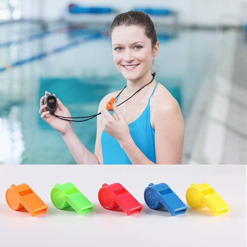 62+ Piece Bulk Plastic Whistles Set – 72 Pcs Training Sport Whistles in 5 Colors