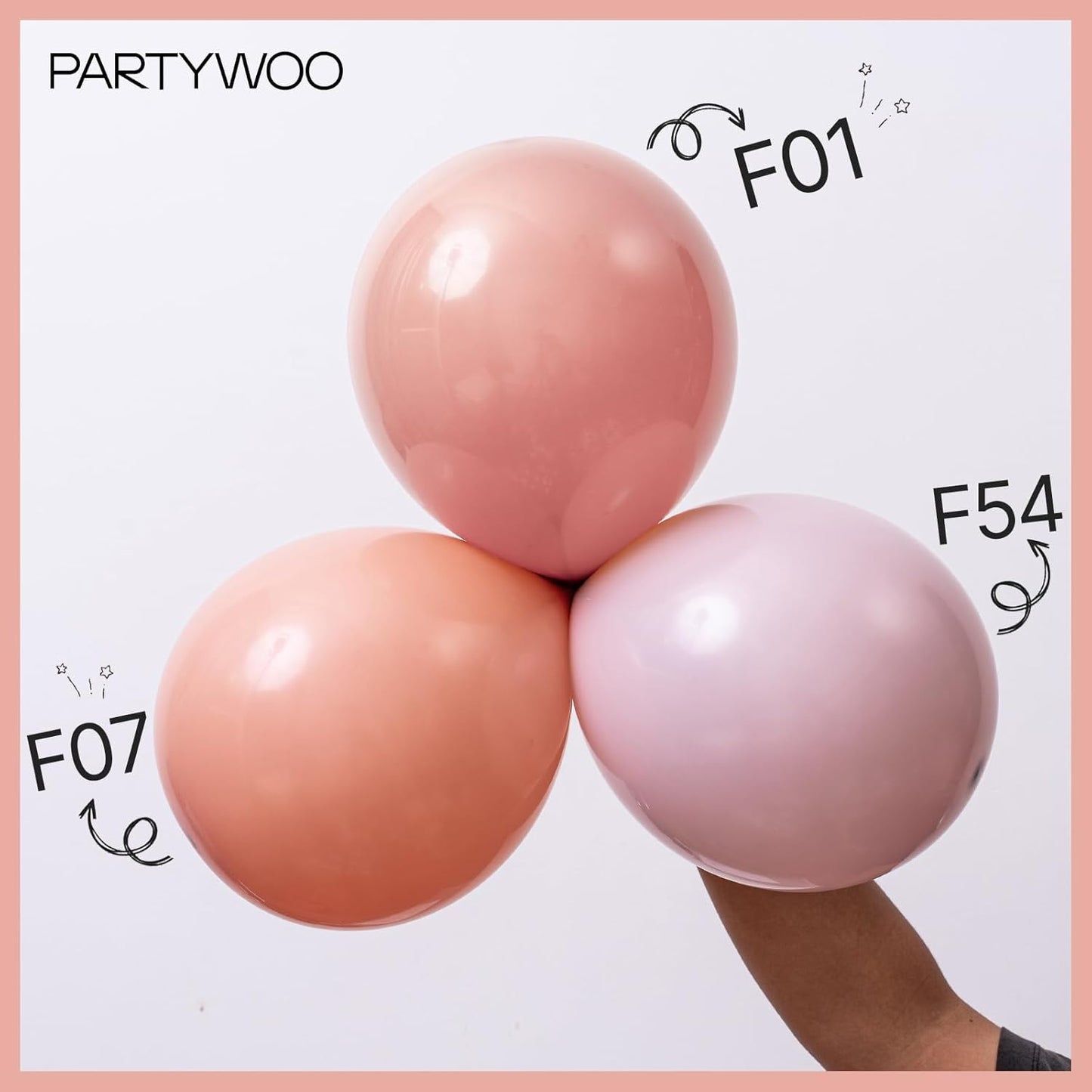 PartyWoo Dusty Pink Balloon Arch Kit - 127pcs in Various Sizes for Baby Shower & Birthday Decor | Blush Pink