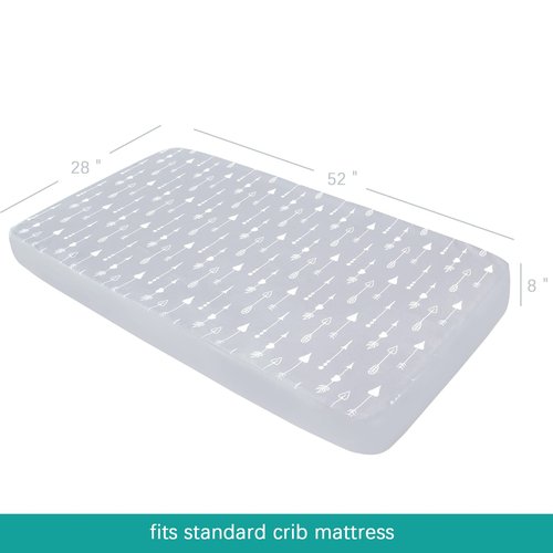 Crib Sheets for Boys and Girls Fitted 4 Pack - Breathable, Soft Microfiber Baby Sheets in Grey, Navy and White
