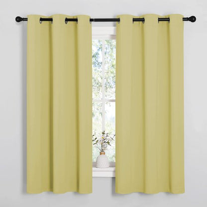 NICETOWN Paler Yellow Blackout Curtains for Bedroom (1 Pair, 42 x 63 inches), Farmhouse Thermal Insulated Room Darkening Drapes for Windows