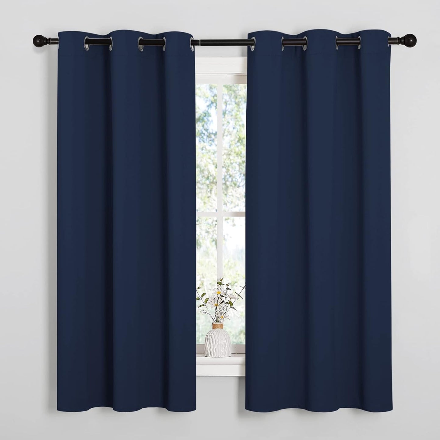 NICETOWN Blackout Curtains - Light Blocking Thermal Insulated Drapes for Kid's Room | Navy, 42 x 63 Inch (1 Pair)