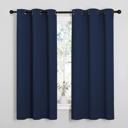 NICETOWN Blackout Curtains - Light Blocking Thermal Insulated Drapes for Kid's Room | Navy, 42 x 63 Inch (1 Pair)