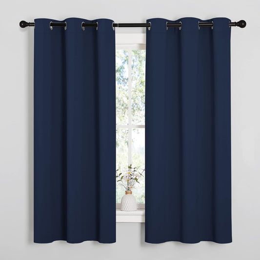 NICETOWN Blackout Curtains - Light Blocking Thermal Insulated Drapes for Kid's Room | Navy, 42 x 63 Inch (1 Pair)