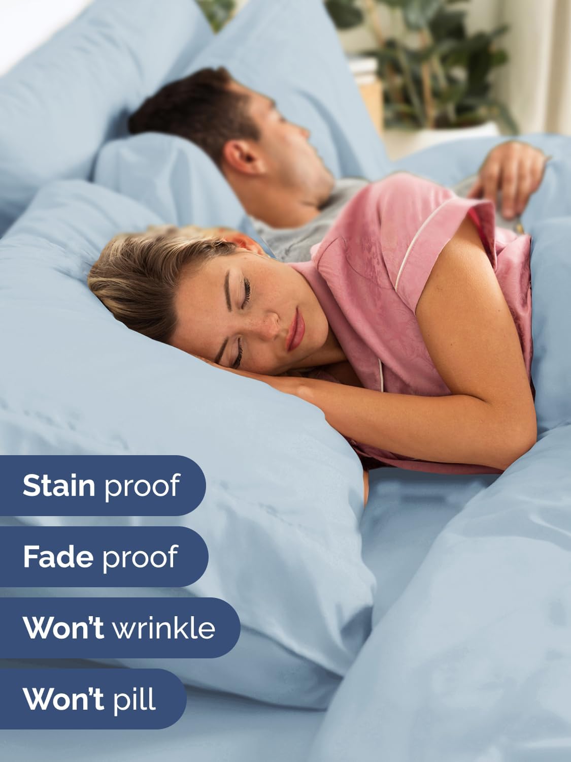 Skiennix Extra Deep King Sheet Set | 6-Piece Breathable Cooling Bedding - Soft, Wrinkle-Free Sky Blue