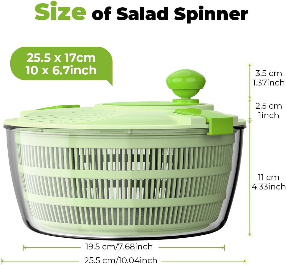 Salad Spinner - 4.4 QT Lettuce Washer with Bowl & Mesh Basket for Easy Washing & Draining