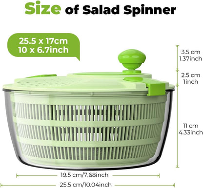 Salad Spinner - 4.4 QT Lettuce Washer with Bowl & Mesh Basket for Easy Washing & Draining