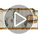 Hexagram Flowers Passover Table Runner - 13 x 60 Inch Beige Seasonal Decor