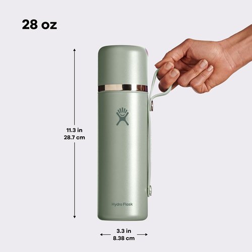 Hydro Flask Hot Flask & Cup - Insulated Stainless Steel Travel Container for Coffee & Tea, 28 Oz Birch Gray
