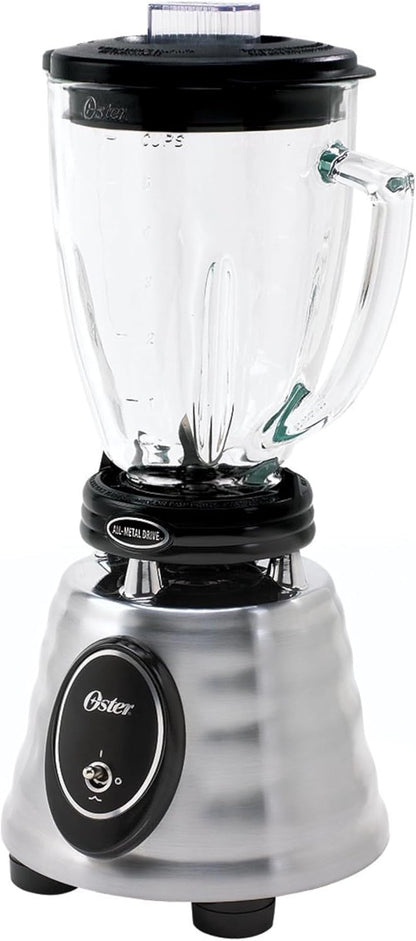 Oster Classic Series Blender - 1000W Power, 6-Cup Glass Jar, Stainless Steel Finish