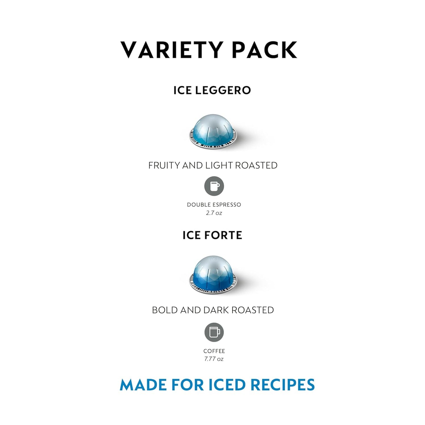 Nespresso Iced Variety Pack - 40-Count Vertuo Espresso Coffee Pods | Brews 7.8 oz & 2.7 oz