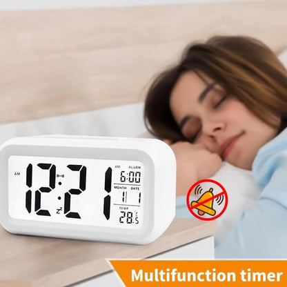Digital Alarm Clock with Large Display, Snooze & Indoor Temperature