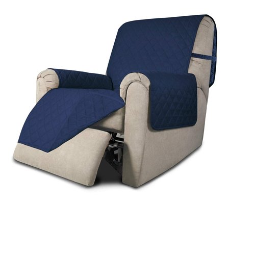 Easy-Going Recliner Chair Slipcover Reversible Sofa Cover Water Resistant Couch Cover Furniture Protector with Elastic Straps for Pets Dog (Recliner, Navy/Navy)