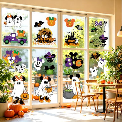 Halloween Window Clings 6 Sheets Double-Side Ghost Pumpkin Decorations