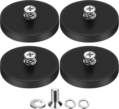 N52 Magnetic Hooks by [Brand Name] - 30lbs Capacity | 4 Rubber Coated Anti-Scratch Mounting Magnets