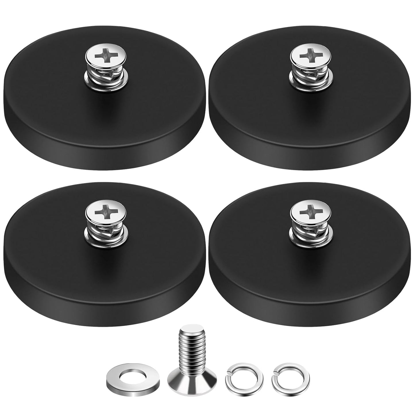 DIYMAG 4Pcs Neodymium Mounting Magnets - 30LBS Adhesive Power with M5 Threaded Studs | Anti-Scratch, 1.69 Inch