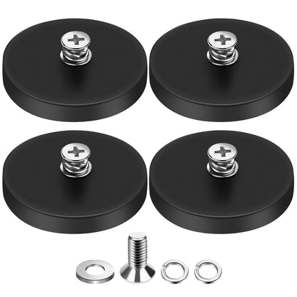 DIYMAG 4Pcs Neodymium Mounting Magnets - 30LBS Adhesive Power with M5 Threaded Studs | Anti-Scratch, 1.69 Inch