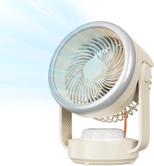 Desk Fan,Table Fans,7 inch Fan for Bedroom,Super Silent,Portable Rechargeable Desk Fans,Fan for Office,With LED light,4 Speeds,Oscillating Desk Fan,Suitable for Dormitory, Bedroom Bedside, kitchen