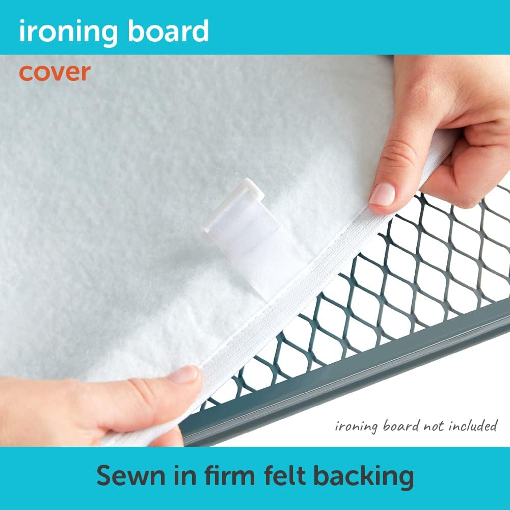 Oliso Ironing Board Cover - 100% Cotton with Professional Felt Pad | Fits 54" x 15" Boards - Turquoise