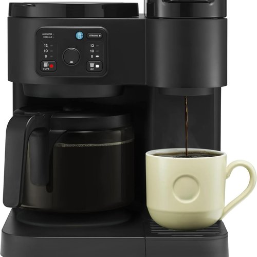 K-Duo Essentials Coffee Maker - Single Serve KCup Pod Brewer & 12-Cup Carafe | 72 oz Reservoir