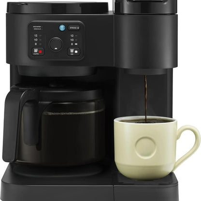 K-Duo Essentials Coffee Maker - Single Serve KCup Pod Brewer & 12-Cup Carafe | 72 oz Reservoir