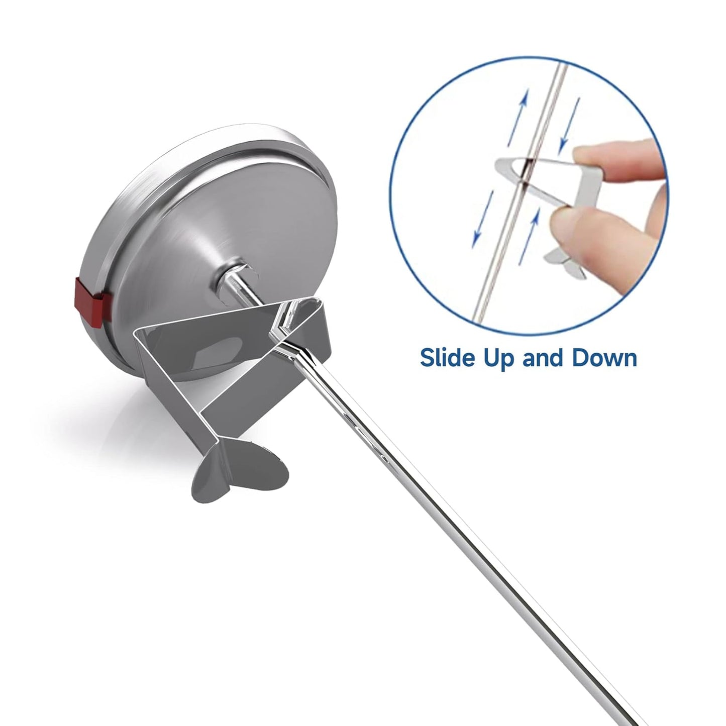 Skiennix Candy Thermometer - 2 Inch Large Dial & 9 Inch Stainless Steel Probe | Perfect for Frying, Desserts, and BBQ