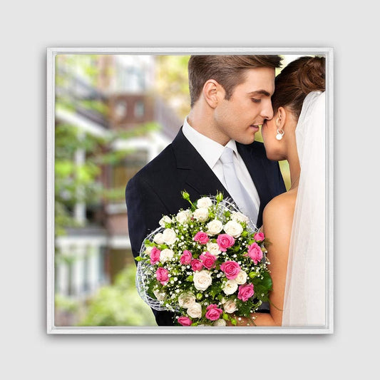 wall26 Framed Canvas Wall Art - Custom Home Decor for Living Room & Bedroom | 16"x16", White Frame