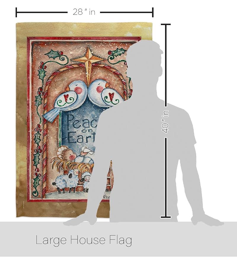 Nativity Doves Flag Wall Banner - 28x40 In House Flag for Indoor/Outdoor Decor
