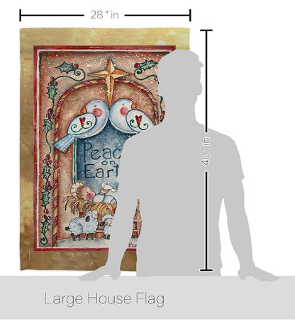 Nativity Doves Flag Wall Banner - 28x40 In House Flag for Indoor/Outdoor Decor
