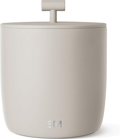 Simple Modern Vacuum Insulated Ice Bucket with Lid and Scoop | for Cocktail, Champagne, Wine, Beer, & Hosting | Stainless Steel 100oz Capacity for Large Parties | Rocks Collection | Almond Birch