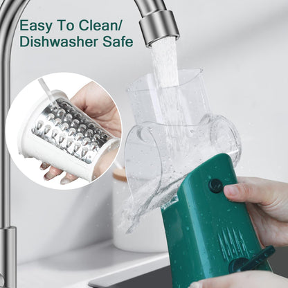 Rotary cheese grater - hand-cranked,5in1 washable & easy to clean - perfect for chefs, cuts cheese, veggies, fruits, nuts, crackers - upgraded model with strong suction-Hand Crank Cheese Grater