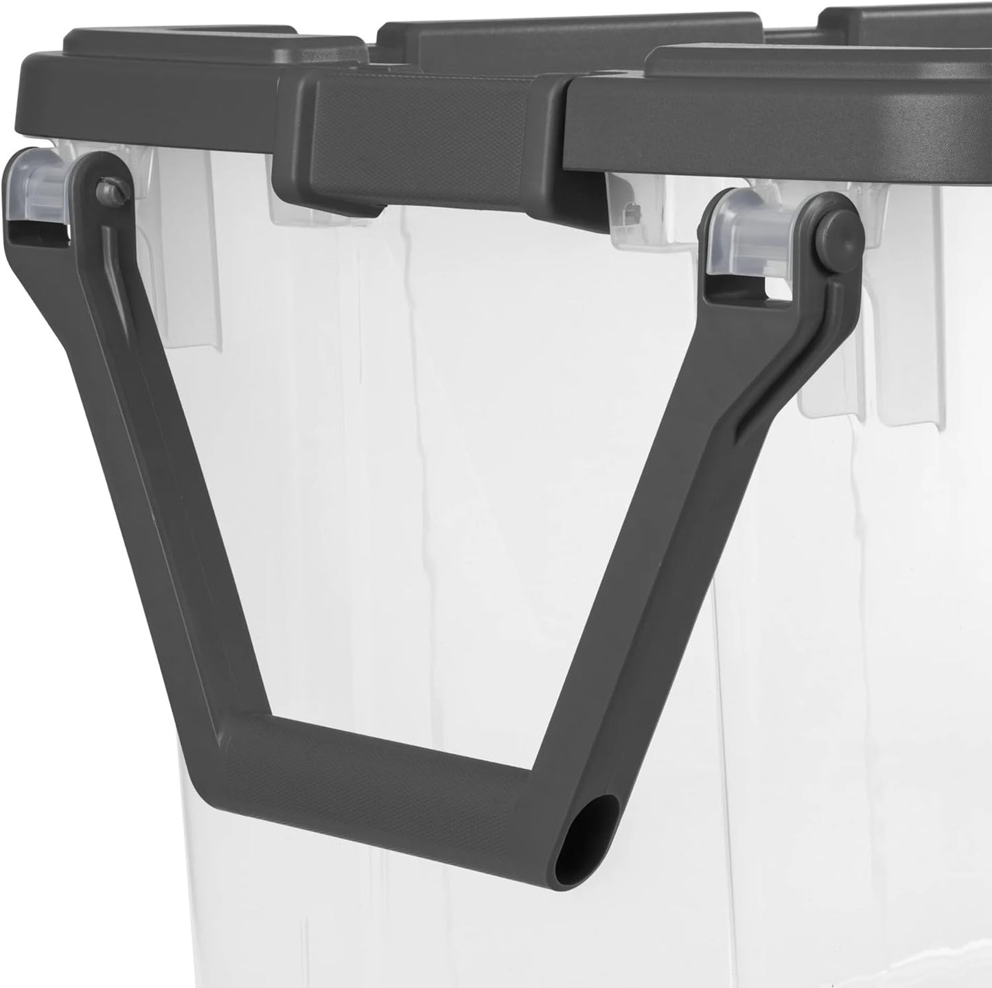 Stacker Tote 160 Quart - Extra Large Durable Clear Bin with Latch Lid & Pull Handle | 2 Count
