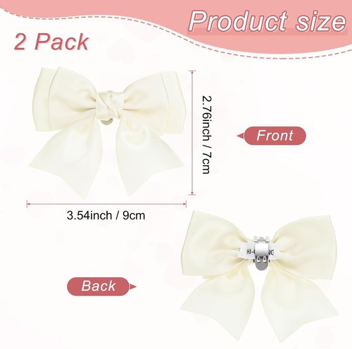 M METERXITY Bow Shoe Clips - Elegant Satin Detachable Buckles for Women | 2-Pack Removable Decor
