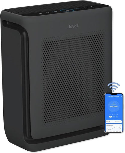 LEVOIT Air Purifier - HEPA Filter with Air Quality Monitor for Large Rooms Up to 1875 Ft² | Vital 200S-P, Black