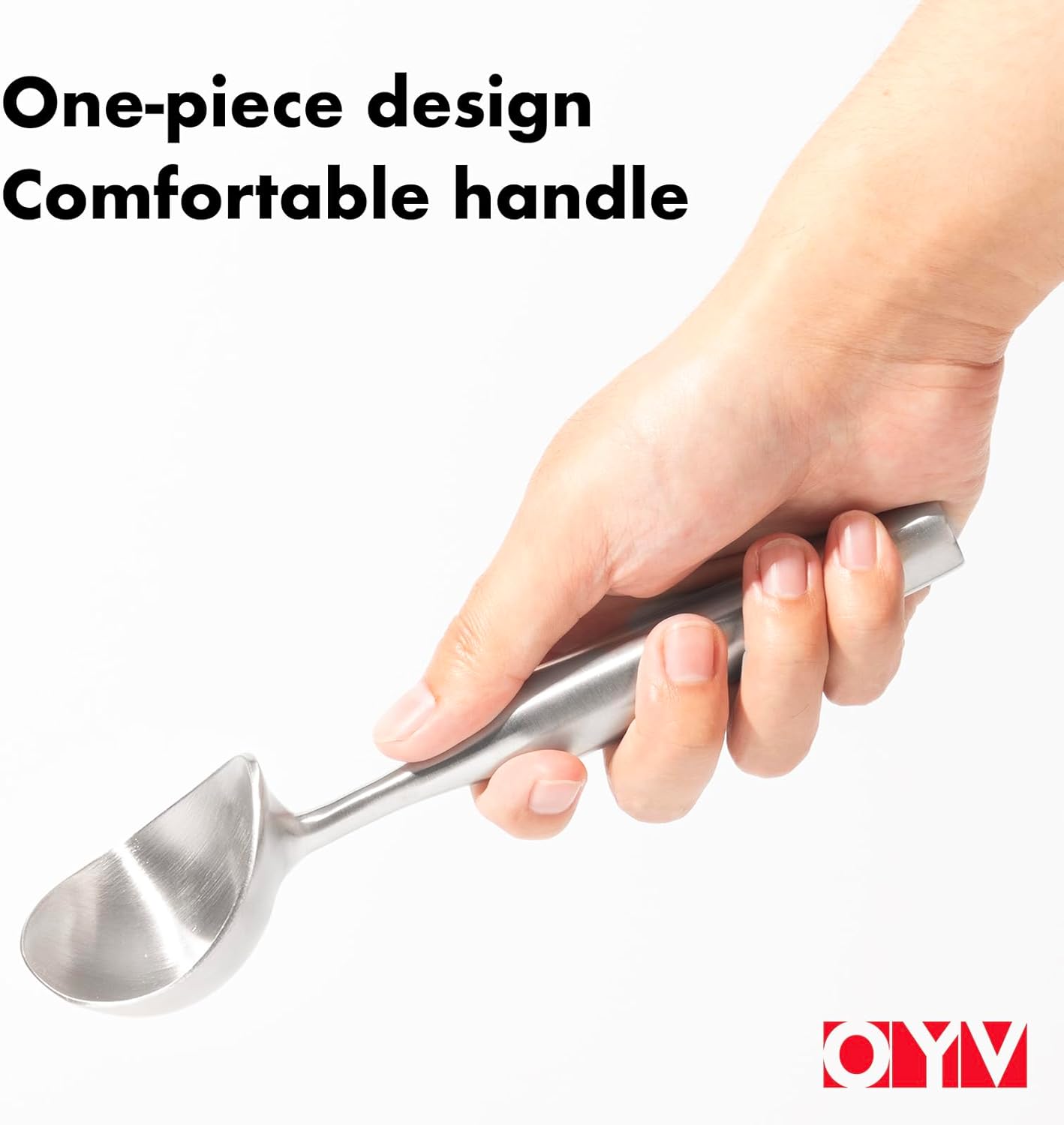 Skiennix Stainless Steel Ice Cream Scoop - Ergonomic Handle for Comfort | Heavy-Duty, Dishwasher Safe