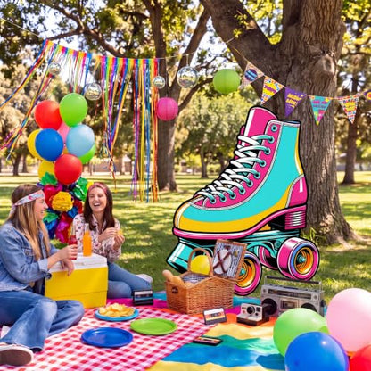 Retro Cardboard Roller Skate Standee for 80s 90s Party Decor - Skates Variation