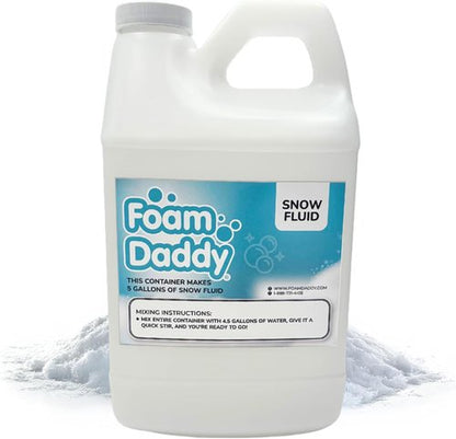 FoamDaddy Snow Machine Liquid Concentrate - Creates 5 Gallons of Realistic Snow - Safe & Hypoallergenic - 32 oz