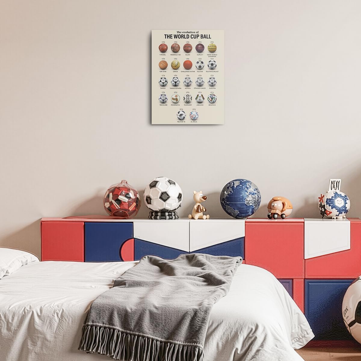 Soccer Gifts Canvas Wall Art - Framed Football Room Decor | 11.4x15 Inch Sports Paintings for Boys