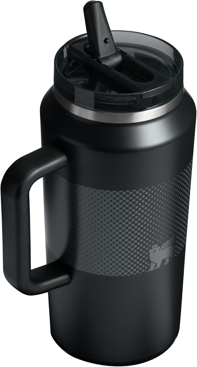STANLEY Quencher ProTour 64 oz Tumbler - Leakproof Lid, Built-In Straw & Handle | Insulated Stainless Steel | Black Fade