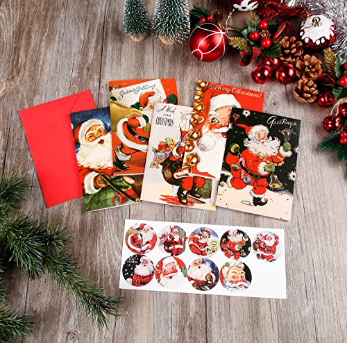 27 Pack Vintage Christmas Greeting Cards with Envelopes - 4x6 Holiday Note Cards for Festive Greetings