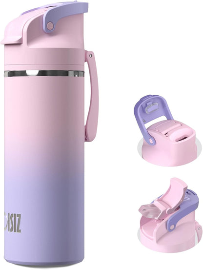 OISIZ Insulated Water Bottle - 20 oz Vacuum Stainless Steel with 2-in-1 Spout & Straw Lid | 100% Leakproof, Keeps Cold 24H