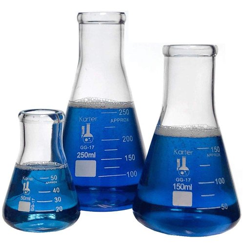 Karter Scientific Glass Erlenmeyer Flask Set - 3 Sizes: 50ml, 150ml, 250ml | Ideal for Experiments