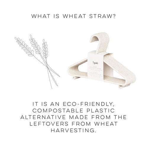 3 Sprouts Wheat Straw Plastic Hangers - 30-Pack Eco-Conscious Toddler Hangers for Child & Baby Clothes, Coats - Kid Closet Hanger Ideal for Small Girls, Boys, Children & Kids - Speckled Cream