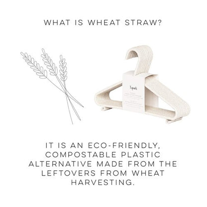 3 Sprouts Wheat Straw Plastic Hangers - 30-Pack Eco-Conscious Toddler Hangers for Child & Baby Clothes, Coats - Kid Closet Hanger Ideal for Small Girls, Boys, Children & Kids - Speckled Cream